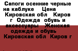 Сапоги осенние черные на каблуке  › Цена ­ 500 - Кировская обл., Киров г. Одежда, обувь и аксессуары » Женская одежда и обувь   . Кировская обл.,Киров г.